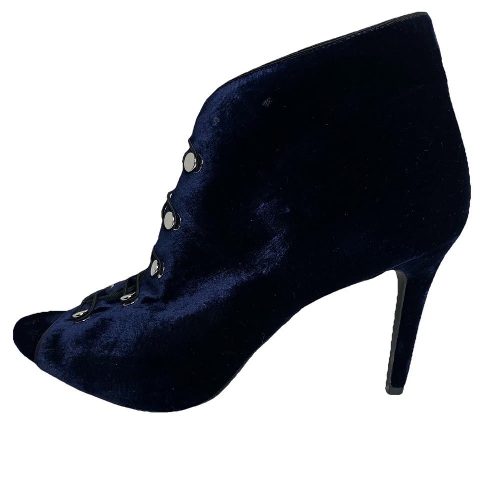 Enzo Angiolini Franses Velvet Peep Toe Heel Booties 10 Dark Romantic Witchy Sexy